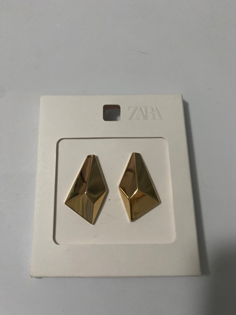 NWT Zara Geometric Raised Golden Earrings - Picture 2 of 6